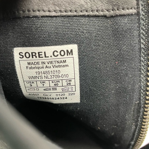 Sorel | Cate Buckle Black Leather Waterproof Block Heel Ankle Boots Booties - Picture 10 of 11